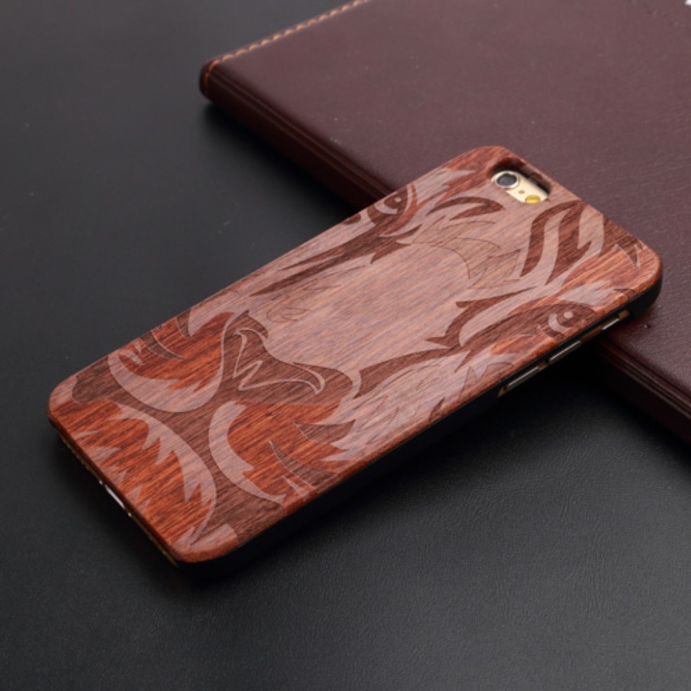 Iphone 7 & 7 Plus Wooden Bamboo Lion Case Cover